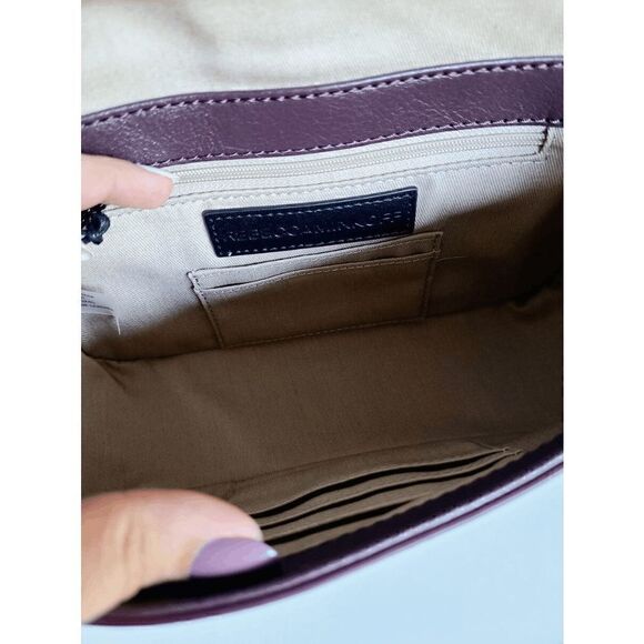 NWT $328 REBECCA MINKOFF Chevron Quilted Love Crossbody Handbag w/Chain Inset - Picture 8 of 13